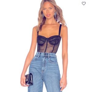 DANIELLE GUIZIO REVOLVE CORSET BUSTIER ZITA Sz XL mesh black mugler goth crop